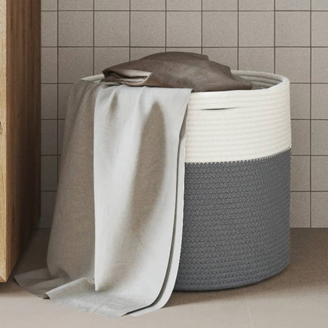 Vidaxx Aufbewahrungskorb ø 40x35 cm Baumwolle grau und weiß