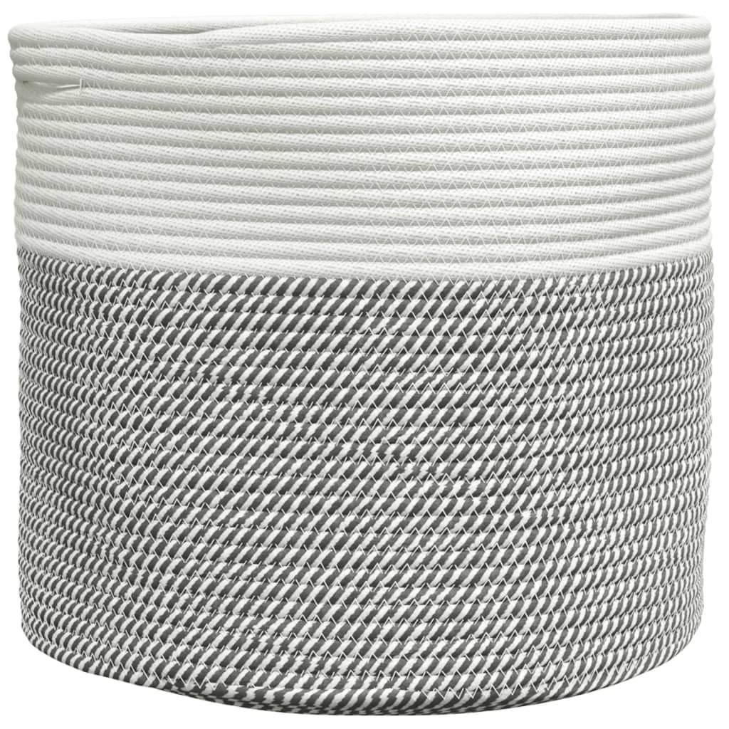 Vidaxx Aufbewahrungskorb ø 40x35 cm Baumwolle grau und weiß