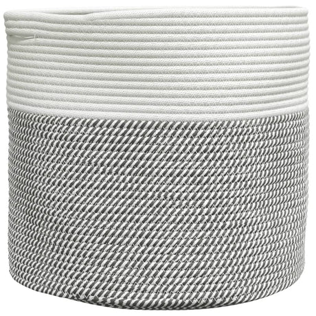 Vidaxx Aufbewahrungskorb ø 40x35 cm Baumwolle grau und weiß