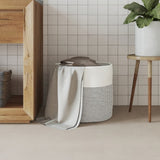 Vidaxx Aufbewahrungskorb ø 40x35 cm Baumwolle grau und weiß