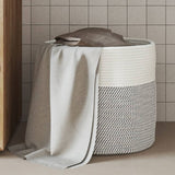 Vidaxx Aufbewahrungskorb ø 40x35 cm Baumwolle grau und weiß