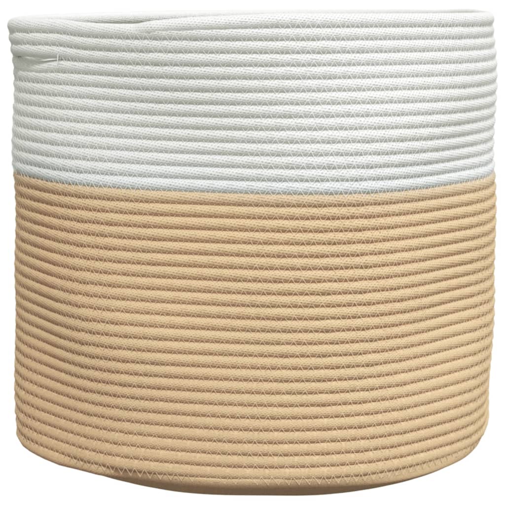 Vidaxx Aufbewahrungskorb ø 40x35 cm Baumwolle Beige und Weiß
