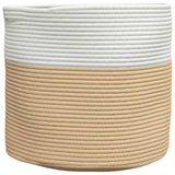 Vidaxx Aufbewahrungskorb ø 40x35 cm Baumwolle Beige und Weiß