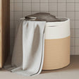 Vidaxx Aufbewahrungskorb ø 40x35 cm Baumwolle Beige und Weiß
