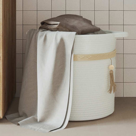 Vidaxx Aufbewahrungskorb ø 38x36 cm Baumwolle weiß