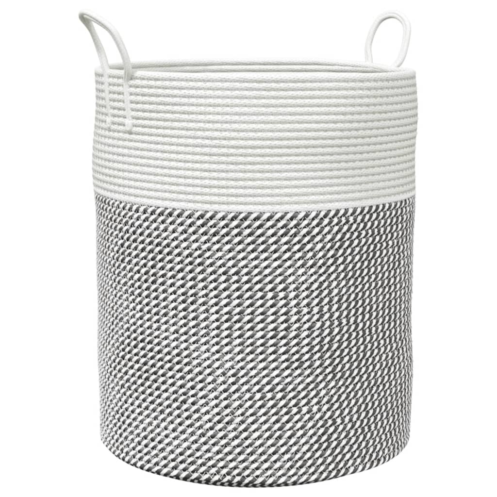 Vidaxx Aufbewahrungskorb ø 38x46 cm Baumwolle grau und weiß