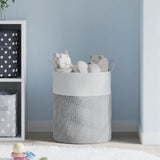 Vidaxx Aufbewahrungskorb ø 38x46 cm Baumwolle grau und weiß