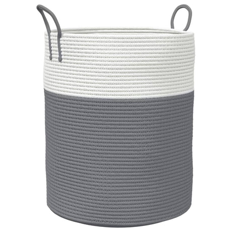 Vidaxx Aufbewahrungskorb ø 38x46 cm Baumwolle grau und weiß