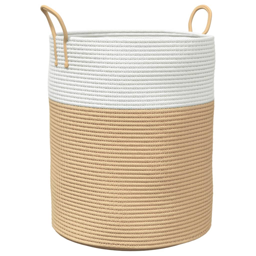 Vidaxx Aufbewahrungskorb ø 38x46 cm Baumwolle Beige und Weiß
