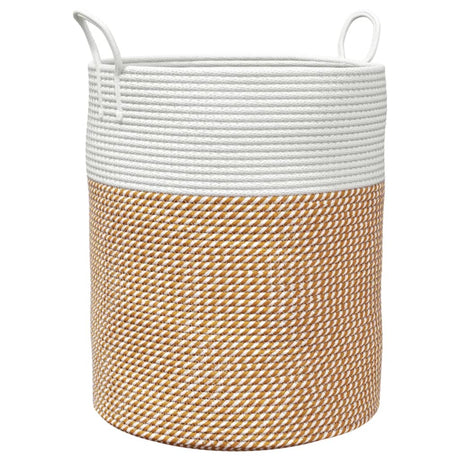 Vidaxx Aufbewahrungskorb ø 38x46 cm Baumwolle braun und weiß