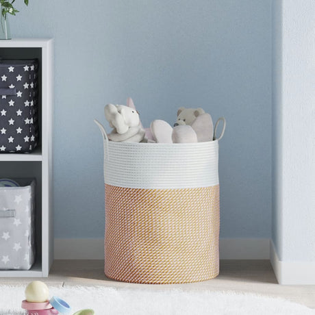 Vidaxx Aufbewahrungskorb ø 38x46 cm Baumwolle braun und weiß
