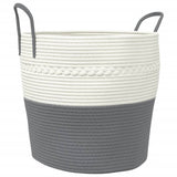 Vidaxx Aufbewahrungskorb ø 43x38 cm Baumwolle grau und weiß