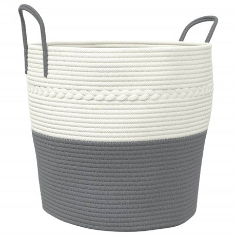 Vidaxx Aufbewahrungskorb ø 43x38 cm Baumwolle grau und weiß