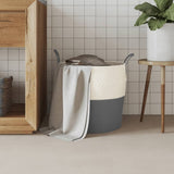 Vidaxx Aufbewahrungskorb ø 43x38 cm Baumwolle grau und weiß