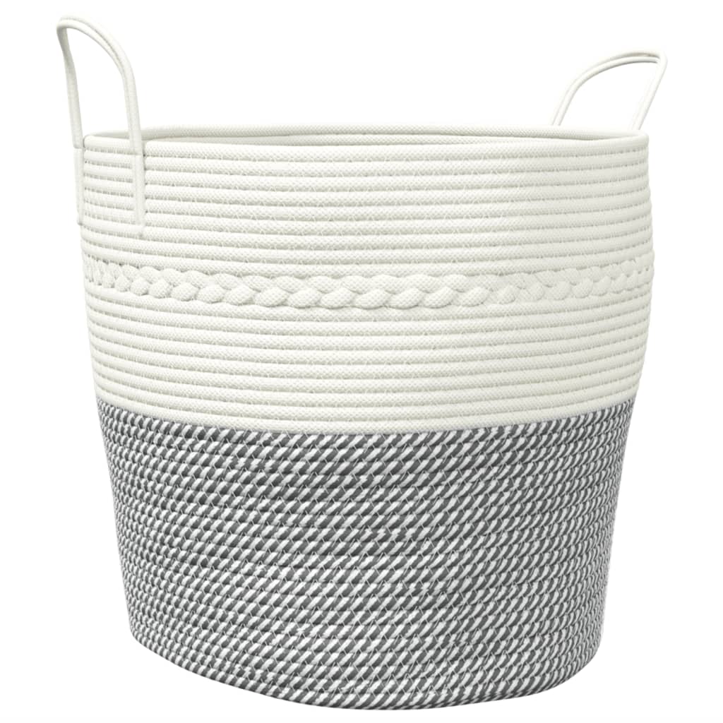 Vidaxx Aufbewahrungskorb ø 43x38 cm Baumwolle grau und weiß