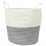 Vidaxx Aufbewahrungskorb ø 43x38 cm Baumwolle grau und weiß
