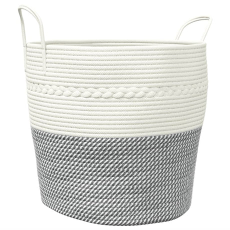 Vidaxx Aufbewahrungskorb ø 43x38 cm Baumwolle grau und weiß