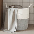 Vidaxx Aufbewahrungskorb ø 43x38 cm Baumwolle grau und weiß