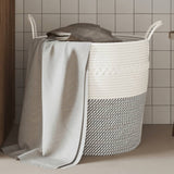 Vidaxx Aufbewahrungskorb ø 43x38 cm Baumwolle grau und weiß