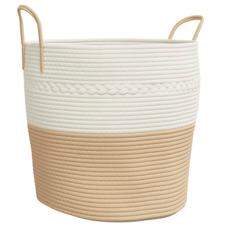 Vidaxx Aufbewahrungskorb ø 43x38 cm Baumwolle Beige und Weiß