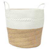Vidaxx Aufbewahrungskorb ø 43x38 cm Baumwolle braun und weiß