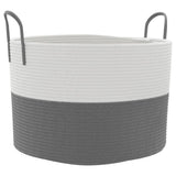 Vidaxx Aufbewahrungskorb ø 51x33 cm Baumwolle grau und weiß