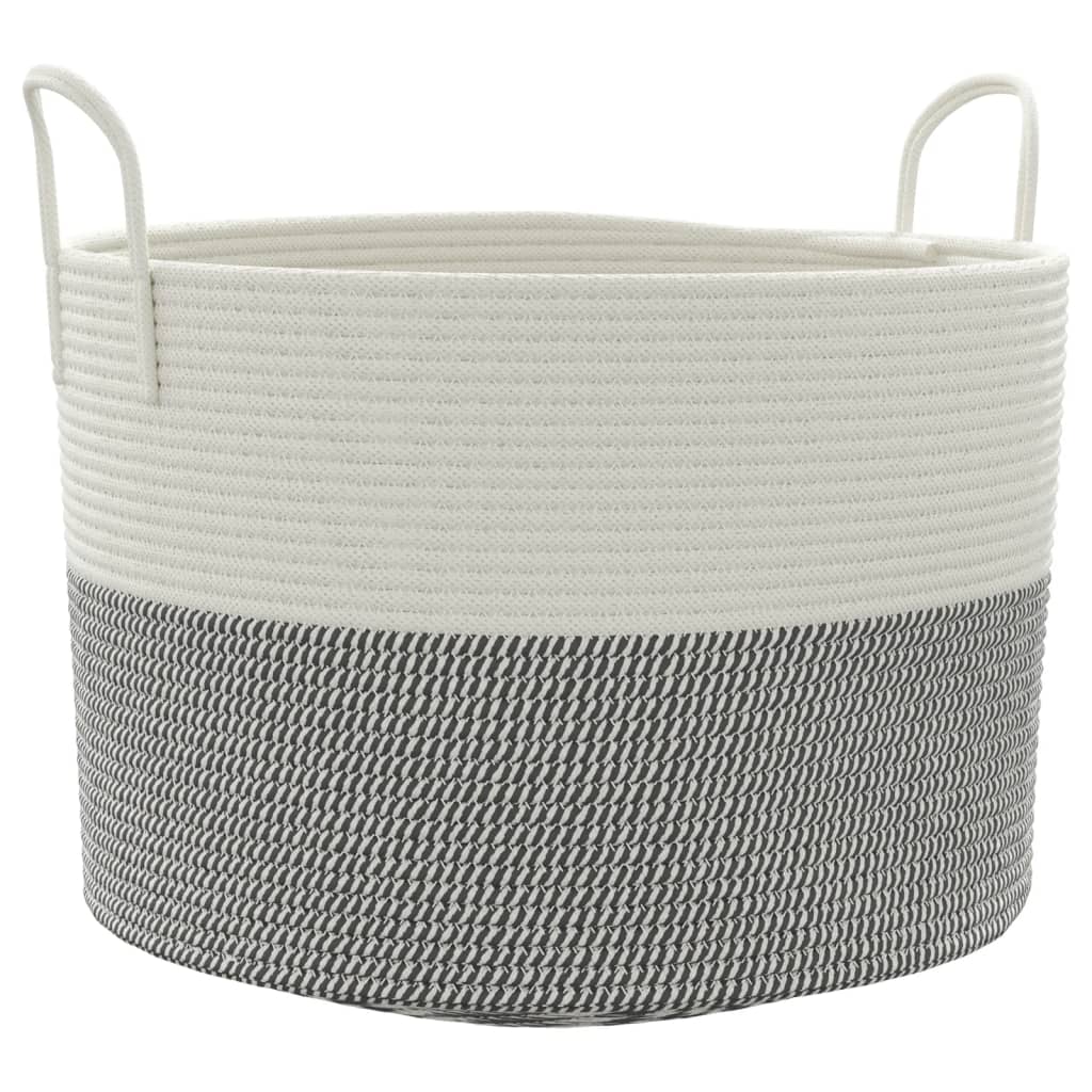 Vidaxx Aufbewahrungskorb ø 51x33 cm Baumwolle grau und weiß