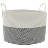 Vidaxx Aufbewahrungskorb ø 51x33 cm Baumwolle grau und weiß
