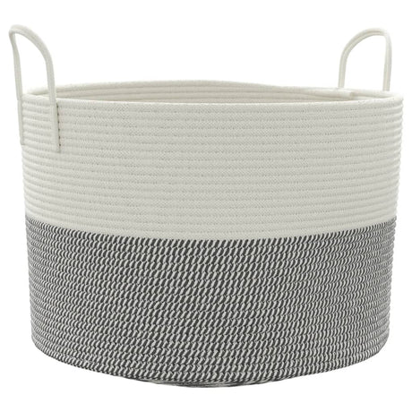 Vidaxx Aufbewahrungskorb ø 51x33 cm Baumwolle grau und weiß