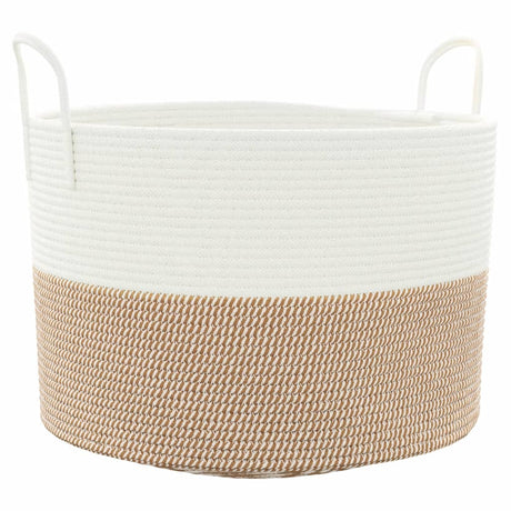 Vidaxx Aufbewahrungskorb ø 51x33 cm Baumwolle braun und weiß