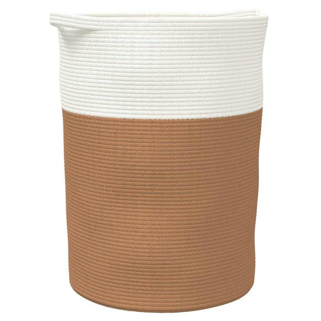 Vidaxx Aufbewahrungskorb ø 49x65 cm Baumwolle braun und weiß