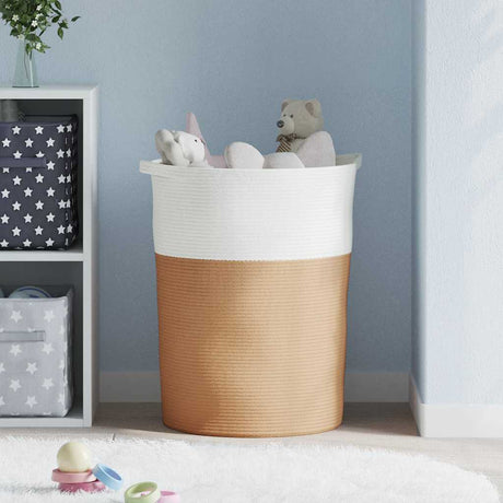 Vidaxx Aufbewahrungskorb ø 49x65 cm Baumwolle braun und weiß
