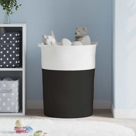 Vidaxx Aufbewahrungskorb ø 49x65 cm Baumwolle schwarz und weiß