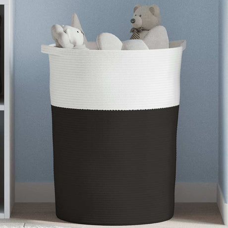 Vidaxx Aufbewahrungskorb ø 49x65 cm Baumwolle schwarz und weiß