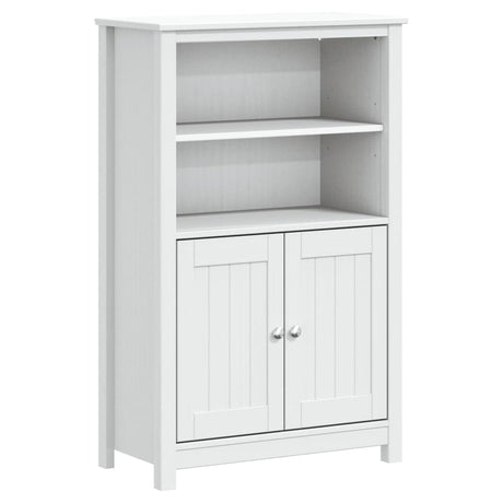 Vidaxl badkamerkast berg 69,5x34x110 cm massief grenenhout wit