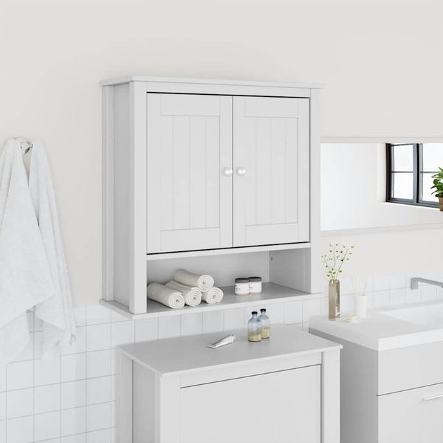 Vidaxl badkamerkast berg 69,5x27x71,5 cm massief grenenhout wit