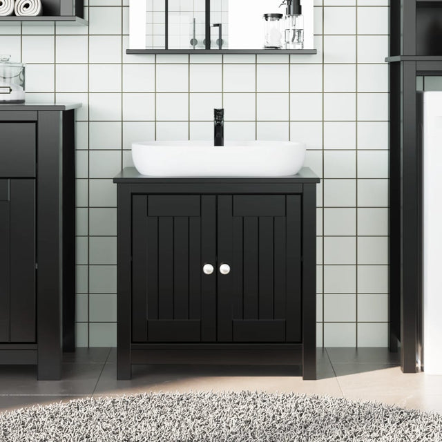 Vidaxl wastafelkast berg 60x34x59 cm massief grenenhout zwart