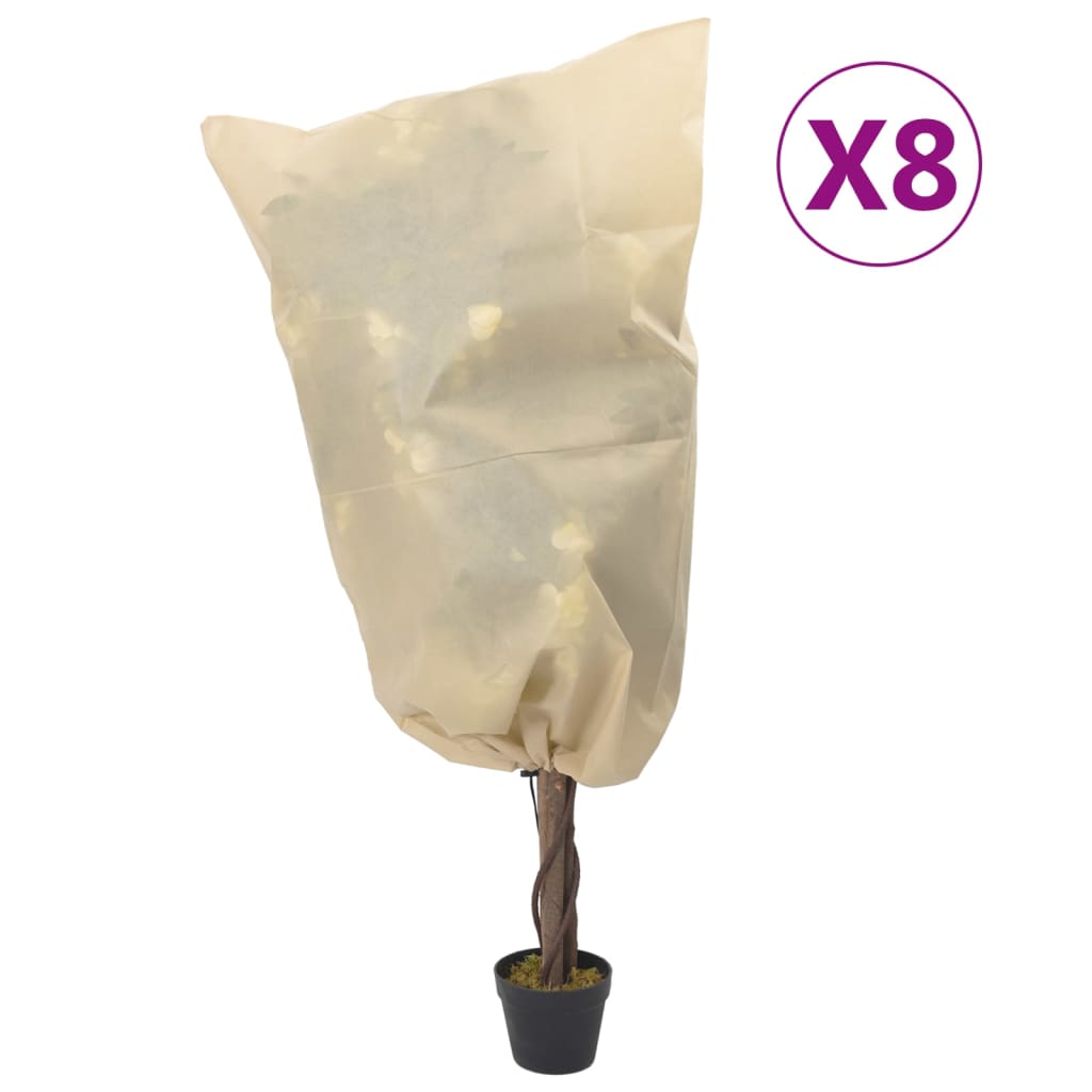 VidaXL Pflanzenabdeckungen mit Kordelzug 8 Stück 70 g m² 0,8x1 m