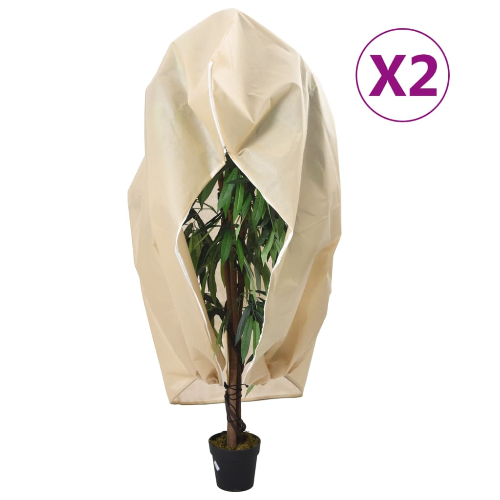 Vidaxxl Pflanzenabdeckungen mit Reißverschluss 2 Stk. 70 g m² 3,14 x 2,5 m