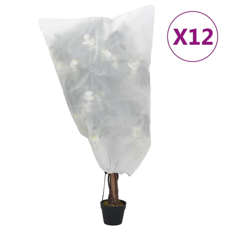 VidaXL Pflanzenabdeckungen mit Kordelzug 12 Stück 70 g m² 0,8x0,8 m