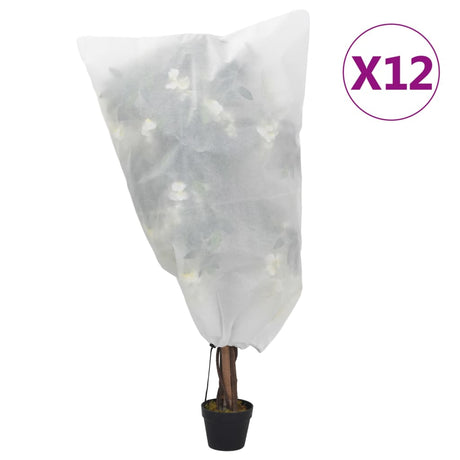 VidaXL Pflanzenabdeckungen mit Kordelzug 12 Stück 70 g m² 0,8x1,2 m