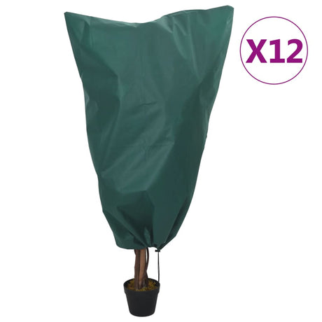 VidaXL Pflanzenabdeckungen mit Kordelzug 12 Stück 70 g m² 0,8x1 m