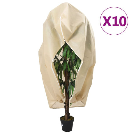 VidaXL Pflanzenabdeckungen mit Reißverschluss 10 Stück 70 g m² 3,14 x 2,5 m