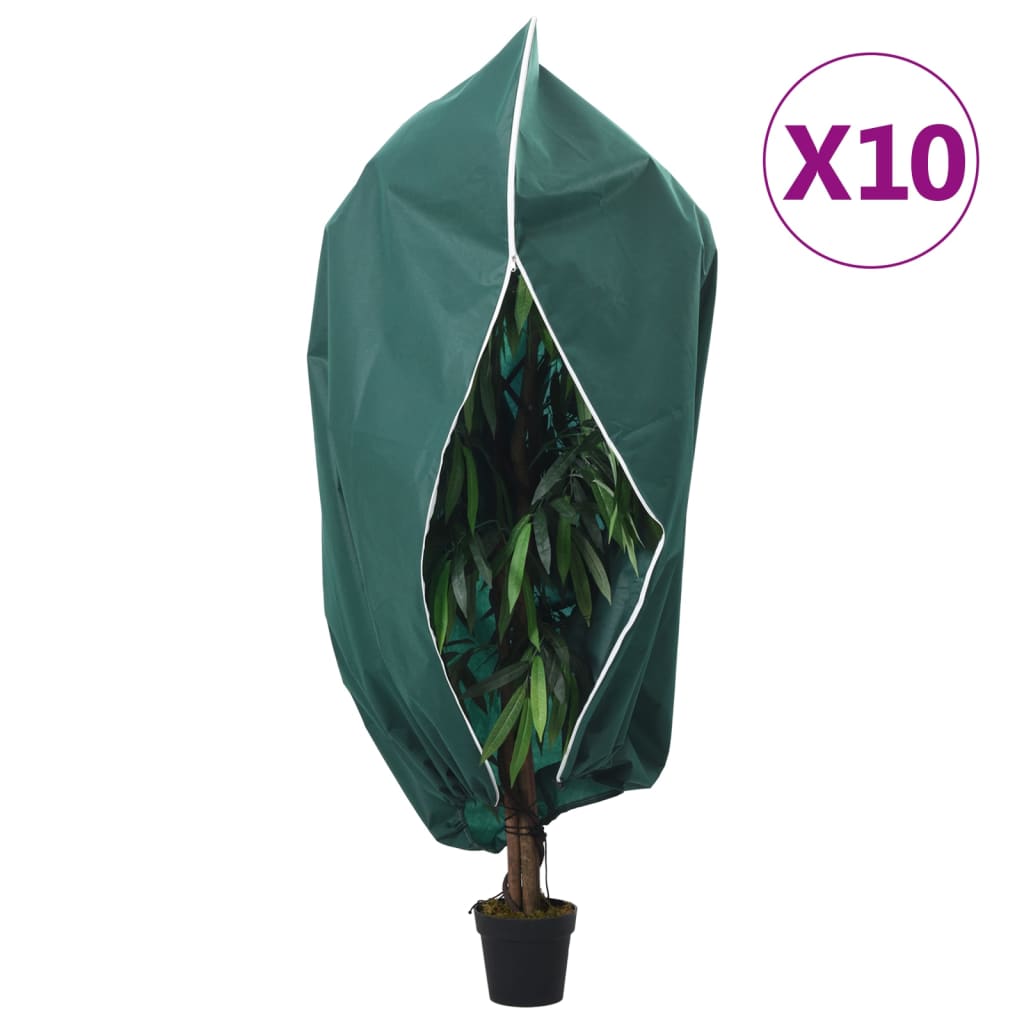VidaXL Pflanzenabdeckungen mit Reißverschluss 10 Stück 70 g m² 3,14 x 2,5 m