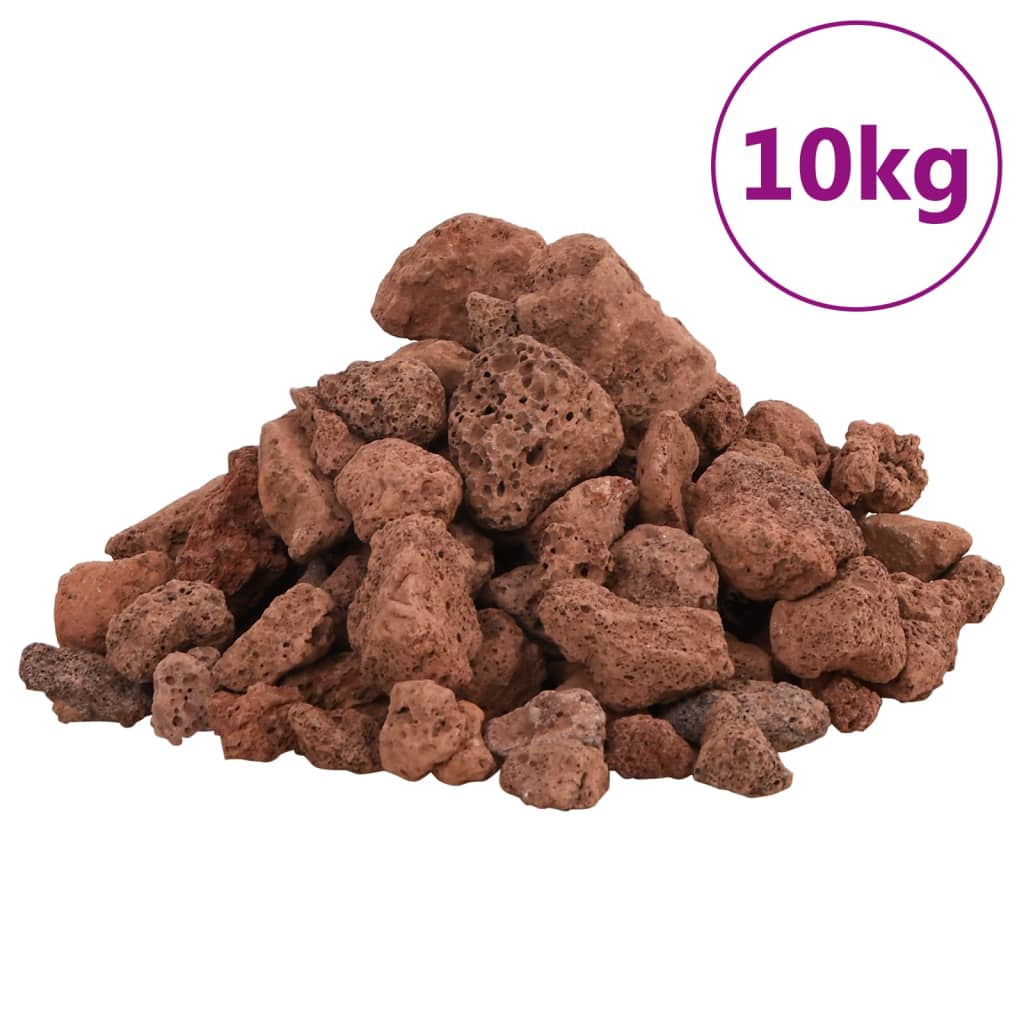 VidaXL Lavasteine 10 kg 1-2 cm rot