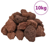 Vidaxl lavastenen 10 kg 5-8 cm rood