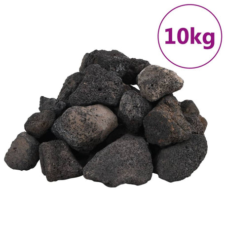 VidaXL Lavasteine 10 kg 5-8 cm schwarz