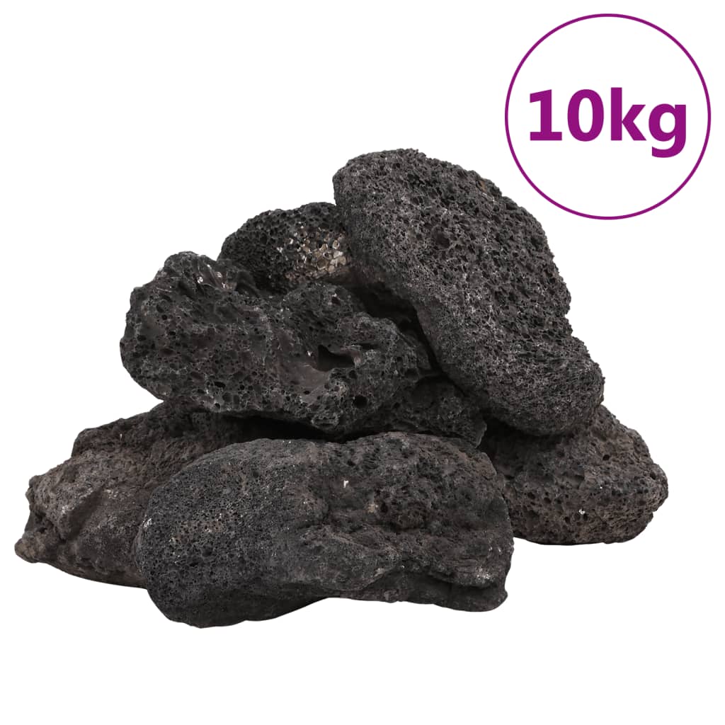 VidaXL Lavasteine 10 kg 10-30 cm schwarz