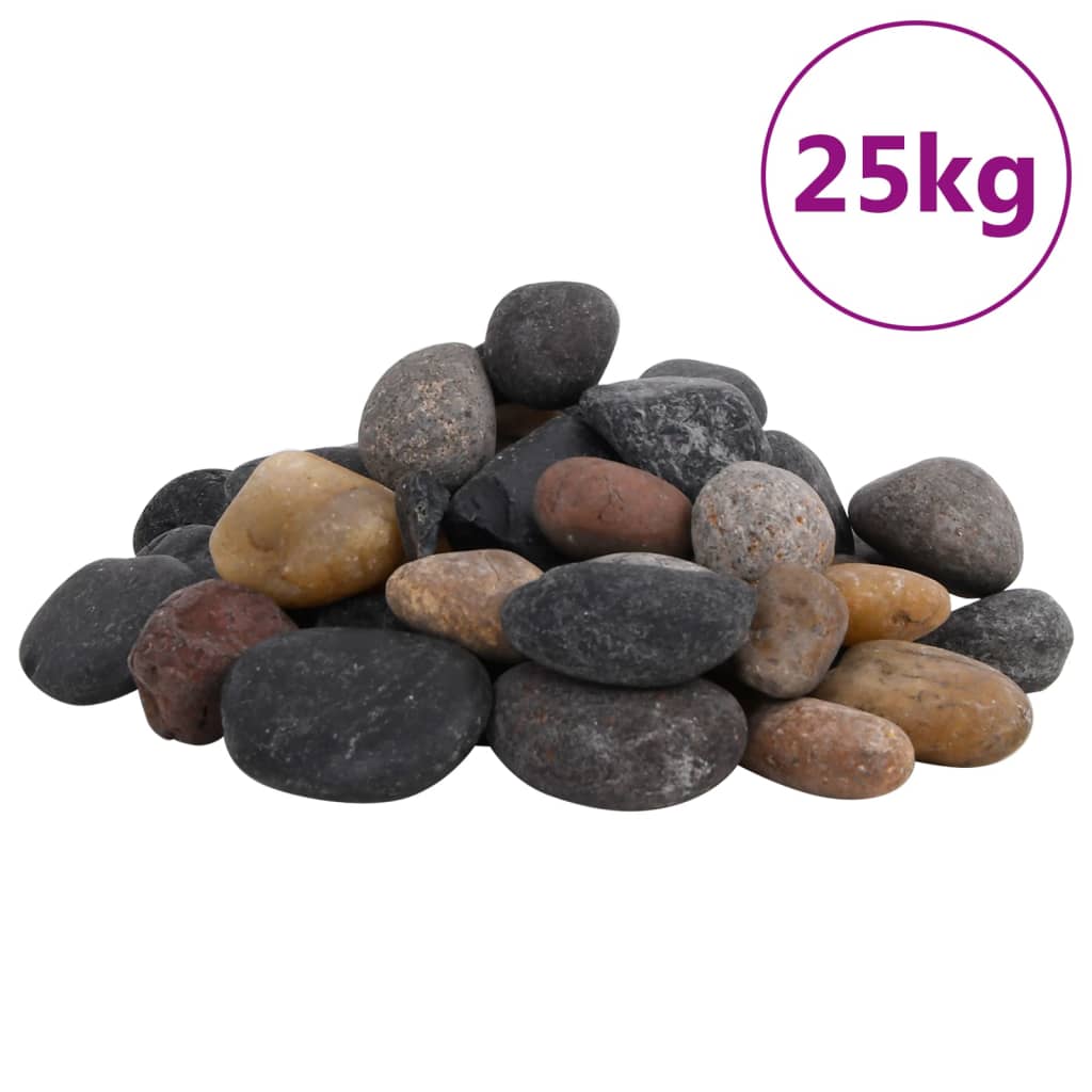 Vidaxl Kieselsteine poliert 5-8 cm 25 kg mehrfarbig
