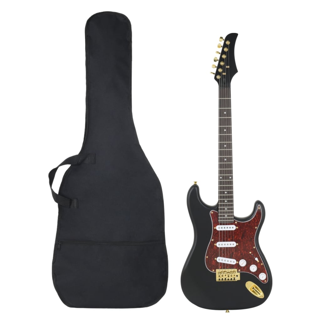 Vidaxl Gitarre für Einsteiger elektrisch mit Tasche 4 4 ​​39 Schwarz und Gold